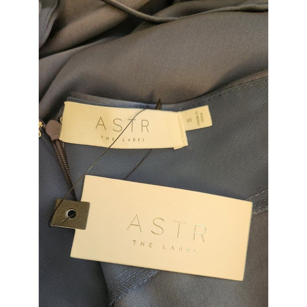 ASTR the Label Womens Kimiko Midi Dress V Neck Slate Blue Size Small NWT - Picture 3 of 14